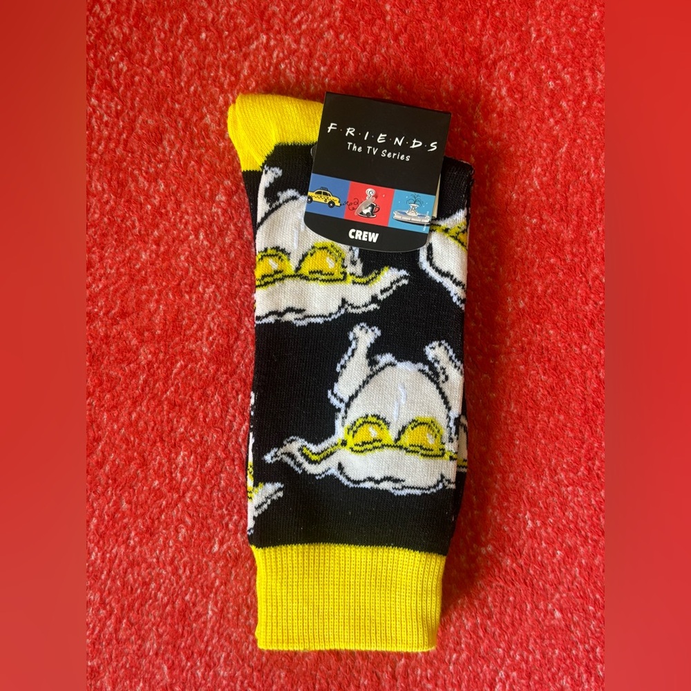 FRIENDS Black and Yellow Crew Socks